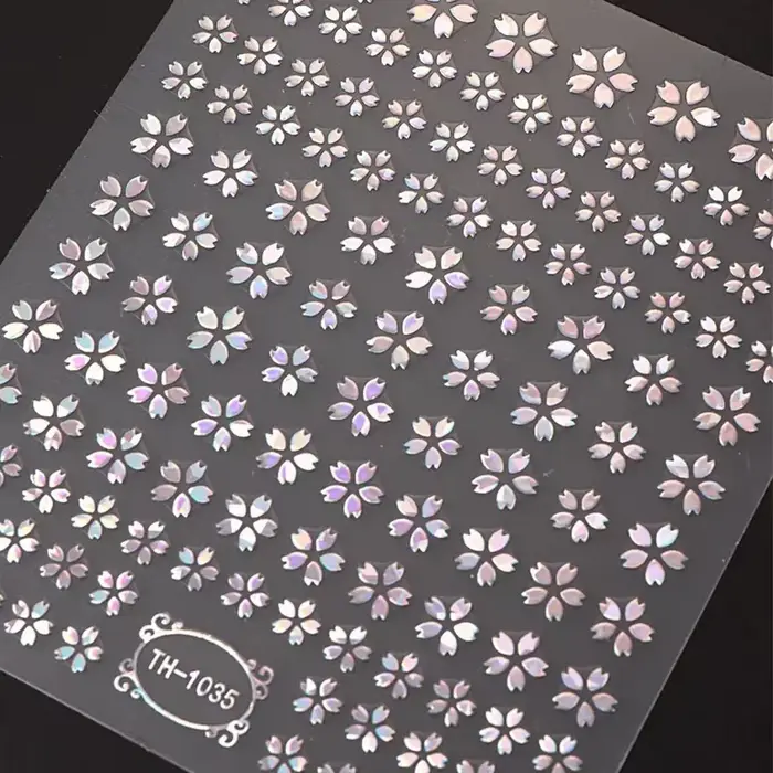 Autocollants pour ongles 3D Laser Sakura – Design peau de serpent holographique