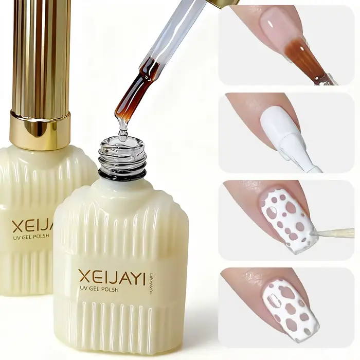 Vernis à ongles Gel abstrait noir et blanc