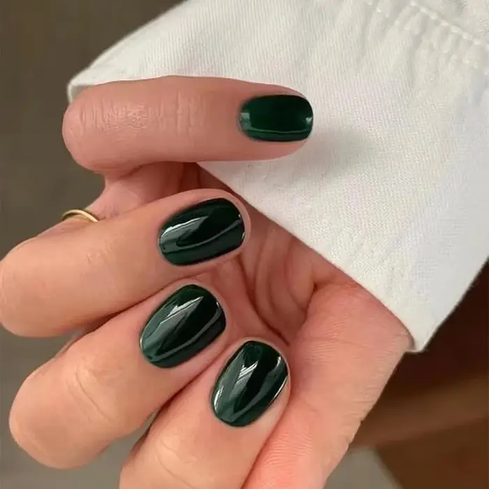 Classique Simple brillant couleur unie noir rouge bleu vert blanc court faux ongles Art