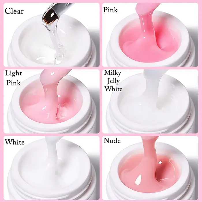 UR SUGAR 15ml Extension ongles Gel gelée rose blanc clair dur Gel