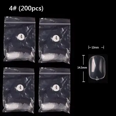 faux ongles courts Extension d'ongles à couverture complète, 200 pièces, carré court, numéro unique,