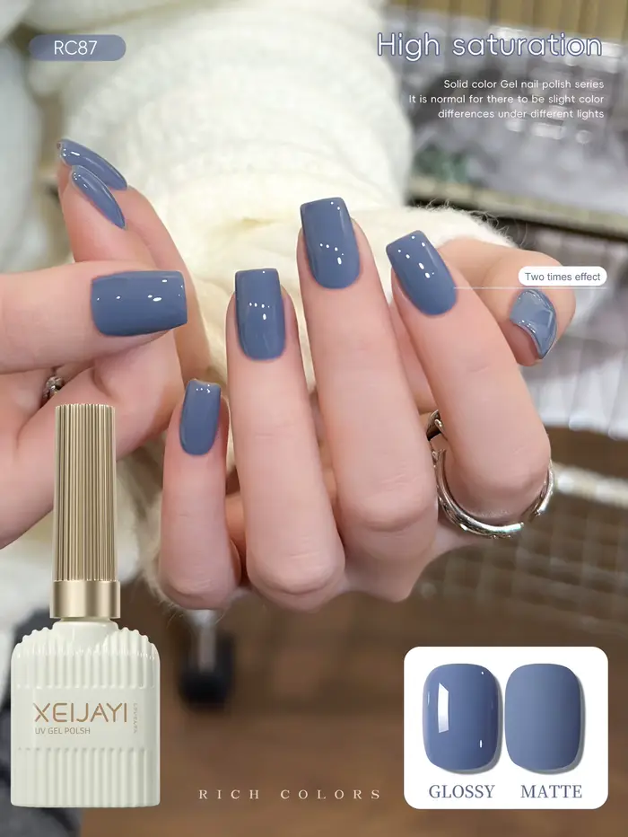 XEIJAYI 1Pc 15ml Vernis à ongles gel bleu - Brillance longue durée, gel pour nail art haute saturati