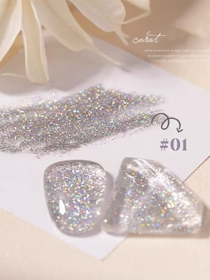 Nouveau Gel à Ongles Scintillant Sept Couleurs Effet Diamant Broyé Été-Automne 2026, Longue Durée 28