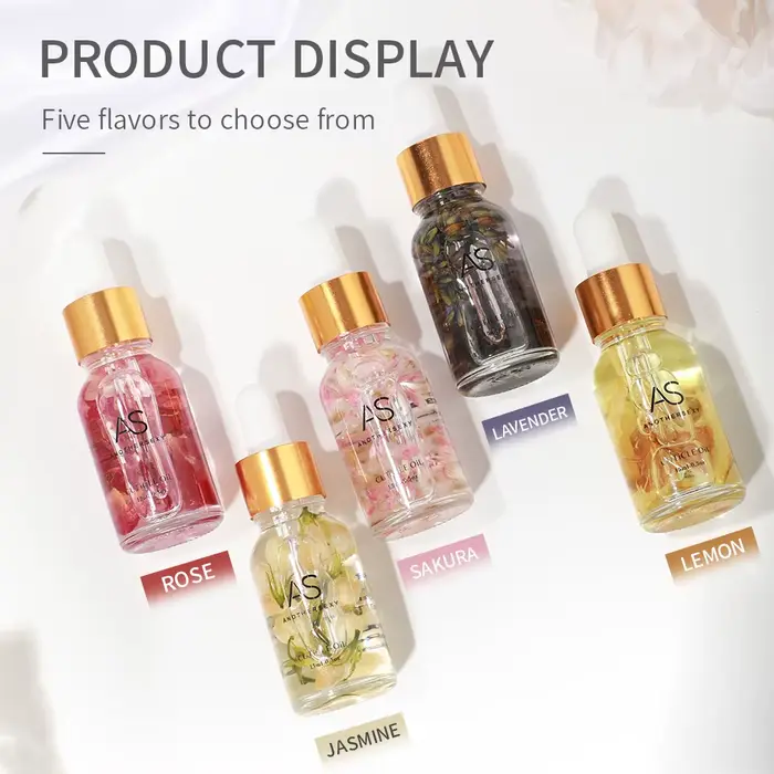 AS 15ML fleur séchée cuticule huile nutritive nourrir restaurer les ongles endommagés vitamine