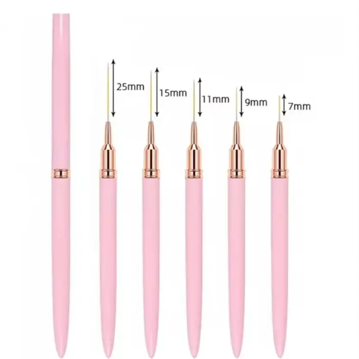 Ensemble de pinceaux pour Nail Art, 5 pièces, Kits de pinceaux pour ongles en Gel UV, ligne à rayure