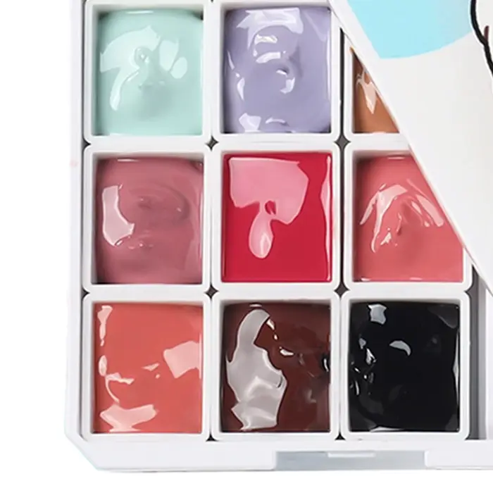 Palette de 18 Couleurs de Gel à Ongles Solide pour Manucure Dégradée
