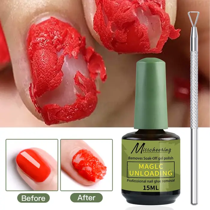 Ensemble de 1/2 pièces de dissolvant magique pour ongles avec outil de retrait