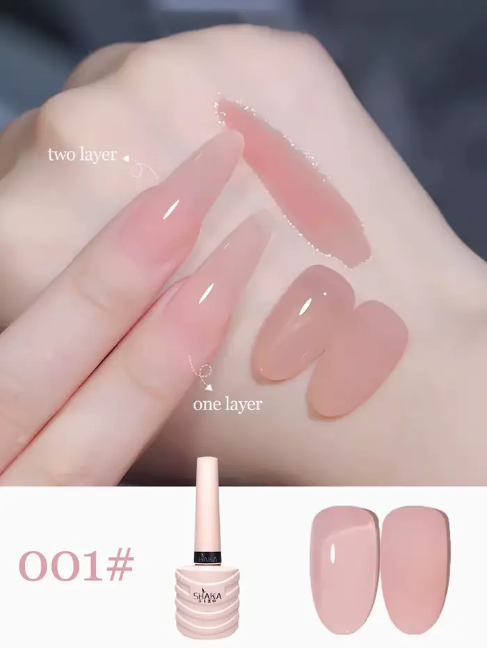 1-30 pièces PSK Vernis à ongles couleur rose nude, transparent effet glace, couleur naturelle, Nouve