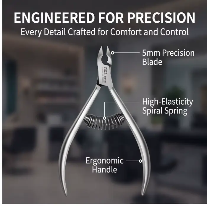 Outils professionnels de pédicure : Coupe-cuticules à double ressort