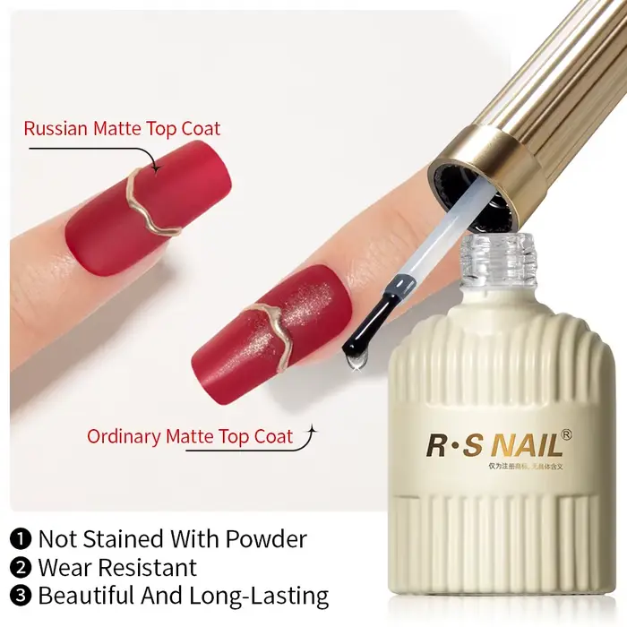 RS NAIL russe mat couche de finition Gel vernis à ongles 10g givré antiadhésif poudre tapis