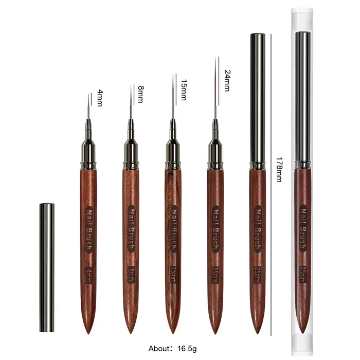 Brosse à ongles manche en bois Gel Nail Art Liner bricolage peinture