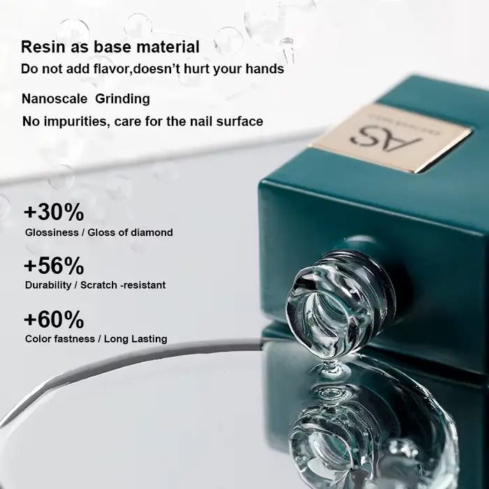 AS 15ml Base et couche de finition pour vernis Gel vernis Semi-permanent couche de finition en caout