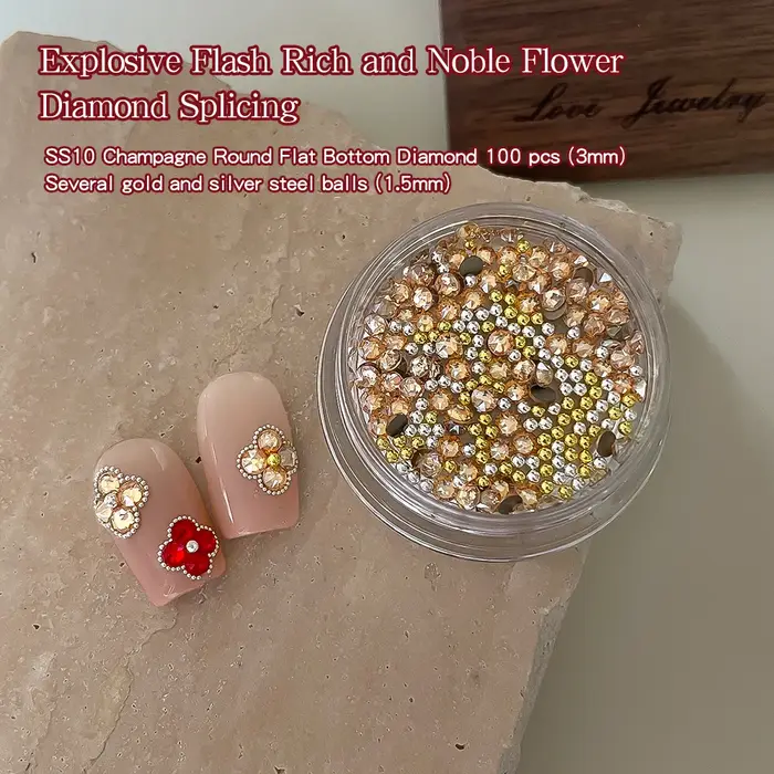 KANIU 1 Boîte de Strass pour Ongles en Zircon