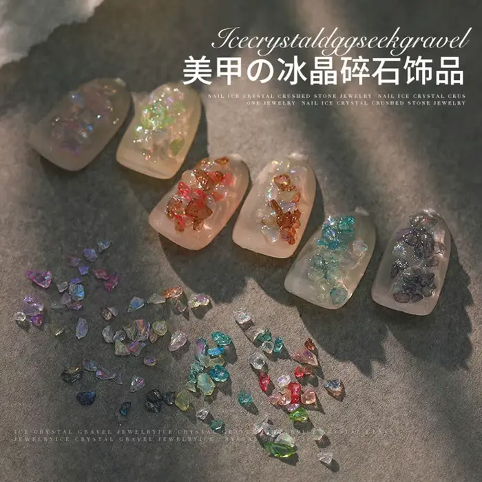 1 Bouteille de Breloques en Clip Naturel pour Nail Art