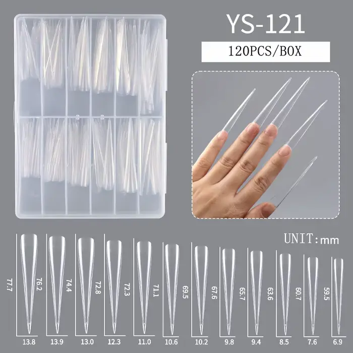 Embouts d'ongles artistiques à pointes Extra longues pour Salon, ongles artificiels Extra longs, Sty
