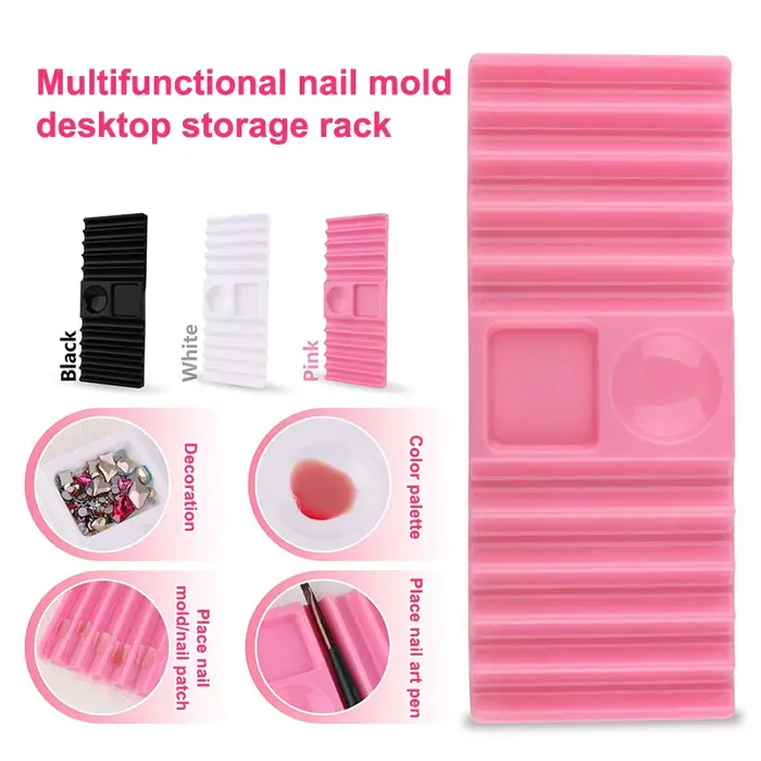 Palette de mélange et support pour nail art à double fonction, compact et léger, pour les artistes nomades et les débutants en design d'ongles