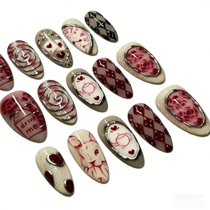 24 faux ongles gothiques Dark Fairy