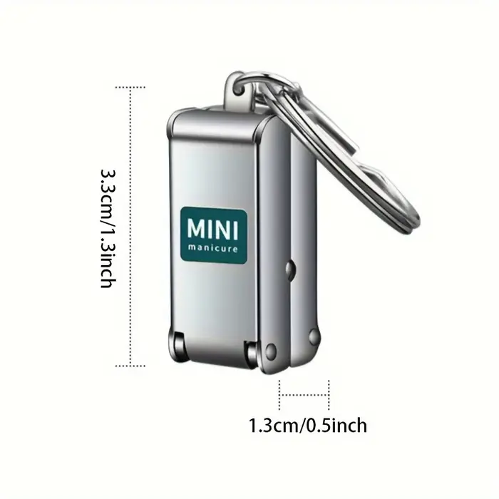 Coupe-ongles mignon avec rangement, en acier inoxydable, compact et portable, avec angle de lame, outil de manucure durable, 1 pièce