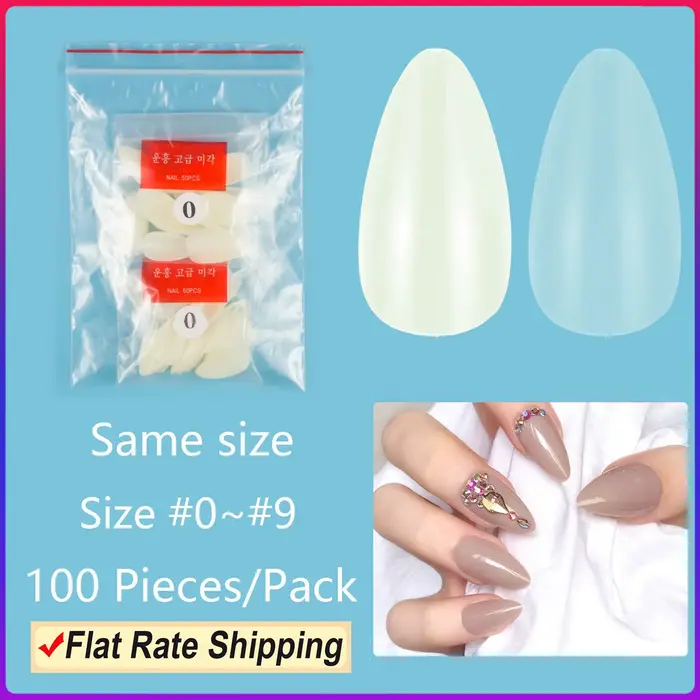 Amande 100 pièces de faux ongles