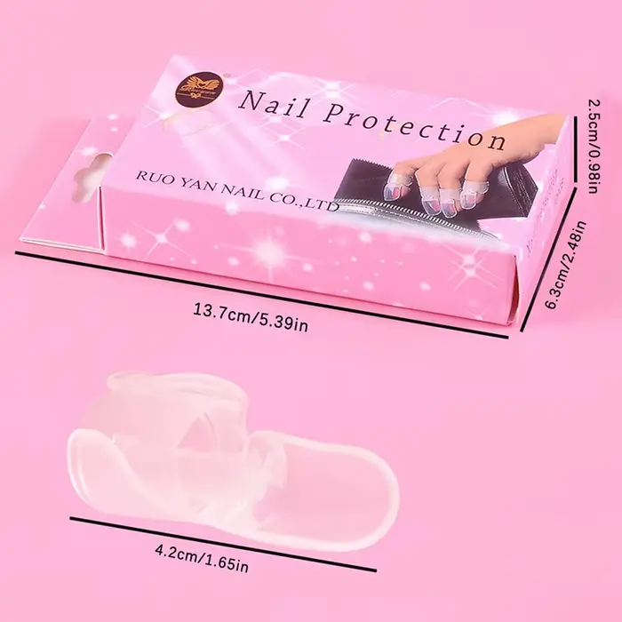 Lot de 10 protections transparentes pour doigts de manucure
