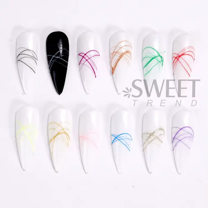 12 pièces 5ml araignée fil Gel vernis à ongles créatif coloré dessin fleur peinture ligne bricolage Nail Art Design Gel