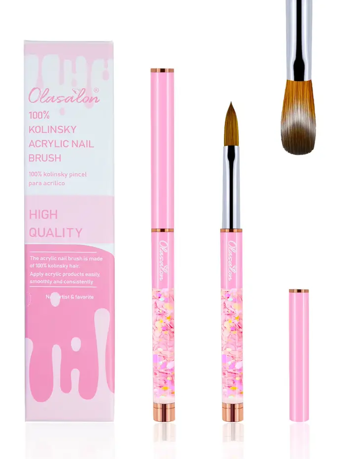 Pinceau à ongles en acrylique Olasalon 100% Kolinsky