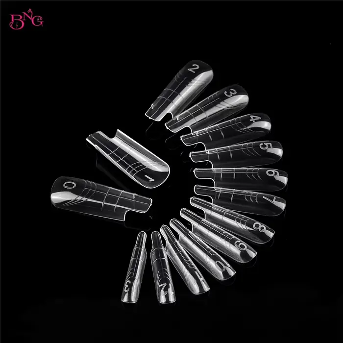 BNG 140 pièces/boîte formes d'ongles carrées pour Gel UV moule d'extension de construction rapide en plastique double
