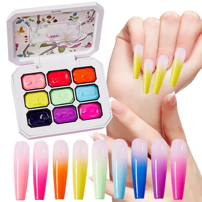Palette de Gel UV/LED 9 Couleurs pour Peinture à l'Huile et Vernis à Ongles