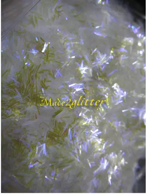 1 boîte de paillettes à rayures colorées blanches AB