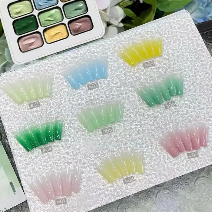 Kit de vernis à ongles solides 9 couleurs pour l'été