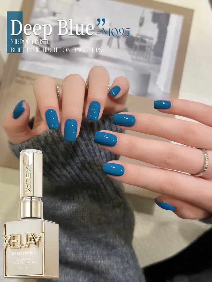 1 pièce de gel à ongles bleu semi-permanent 15 ml pour nail art, séchage UV LED, pour salon de manuc