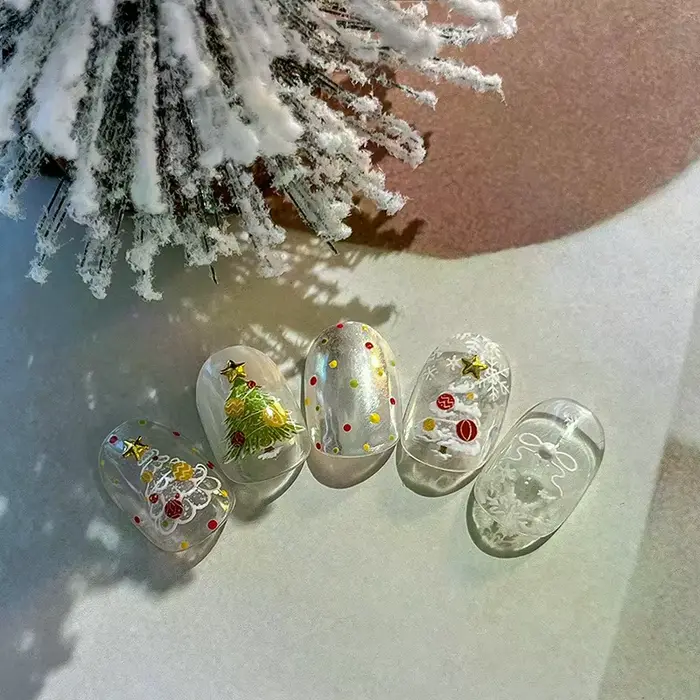 Autocollants pour ongles arbre de noël