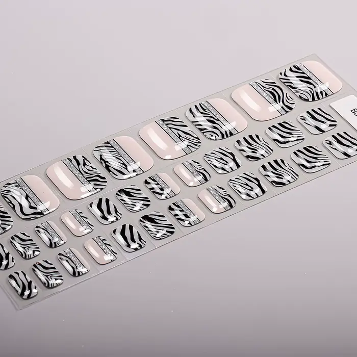 34 autocollants pour ongles de pieds en gel sans UV