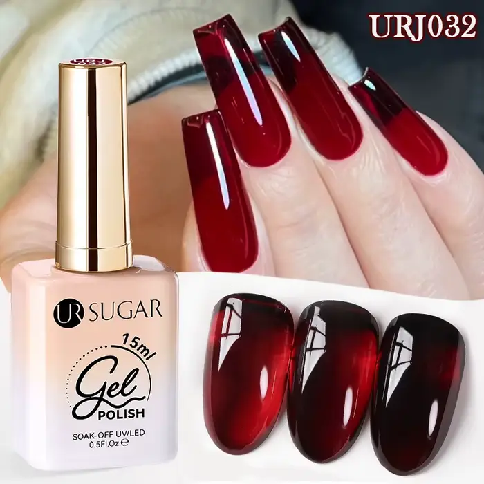 UR SUGAR 15ml vernis à ongles Gel gelée rouge sang couleur translucide cristal nu Gel vernis à ongle