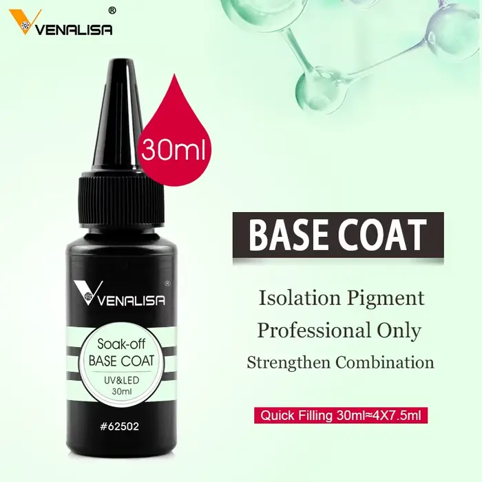 Venalisa 30 ml/225g couche de Base épaisse renforcer le Gel paquet de recharge de Super qualité tremper UVLED pas d'essuyage longue tenue dessus trempé mat