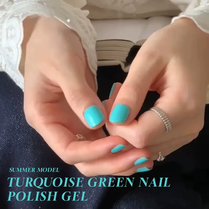 MIANEL 12ML Vernis Gel Vert Turquoise Éclatant Tendance Bleu-Vert Couleur d'Ongles 2026 Nail Art Longue Durée et à la Mode