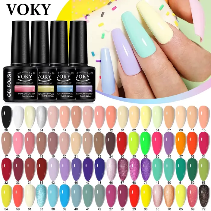 VOKY Ensemble de vernis à ongles gel 7 pièces