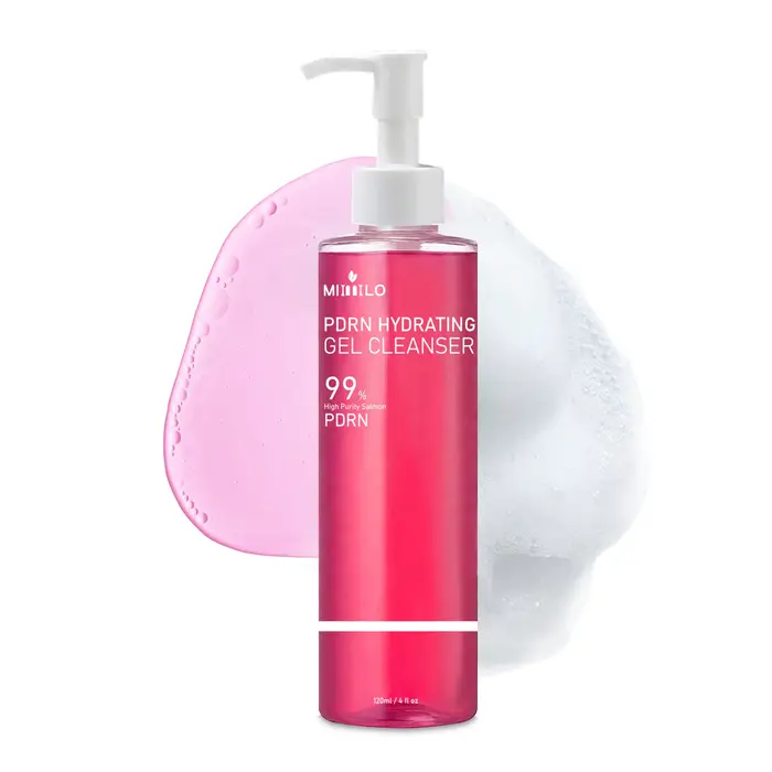 Gel nettoyant en mousse rose saumon DNA PDRN, contenant PDRN, contrôle l'huile, élimine les points n