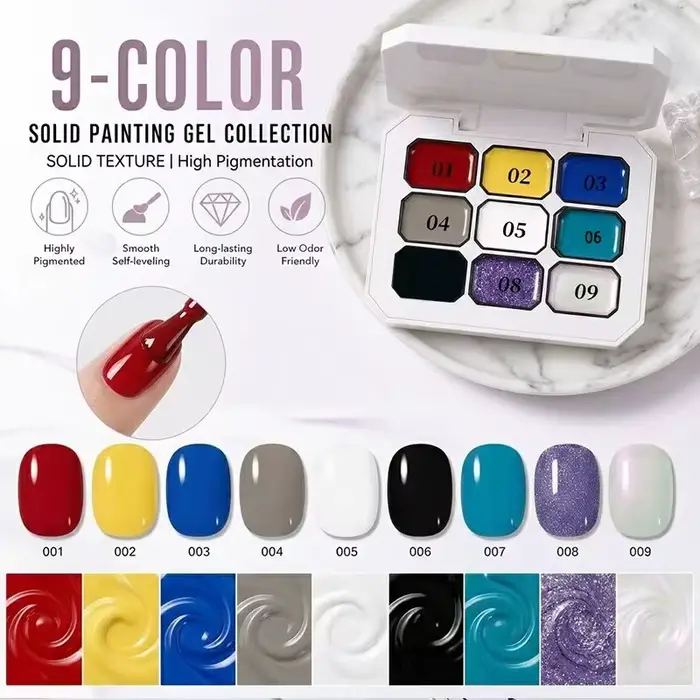 Gel vernis à ongles série bleue 9 couleurs