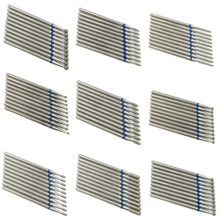 10 pièces ensemble diamant foret à ongles rotatif fraises électriques pour pédicure manucure fichier