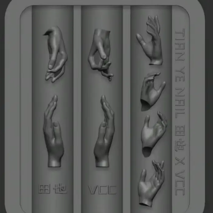 Moule à ongles 3D en Silicone Transparent, motif main de Fatima, pour décoration d'ongles et bijoux 