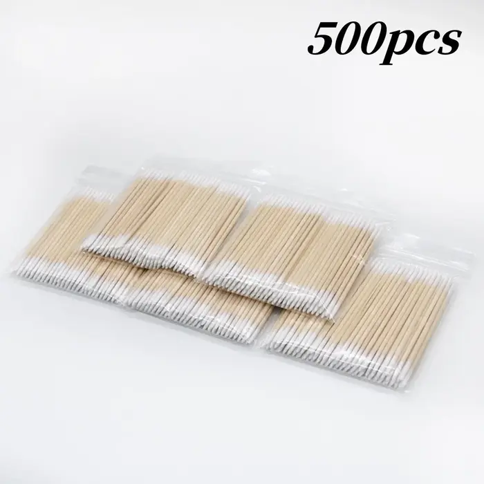 Bâtonnets de coton à pointe en bois pour ongles