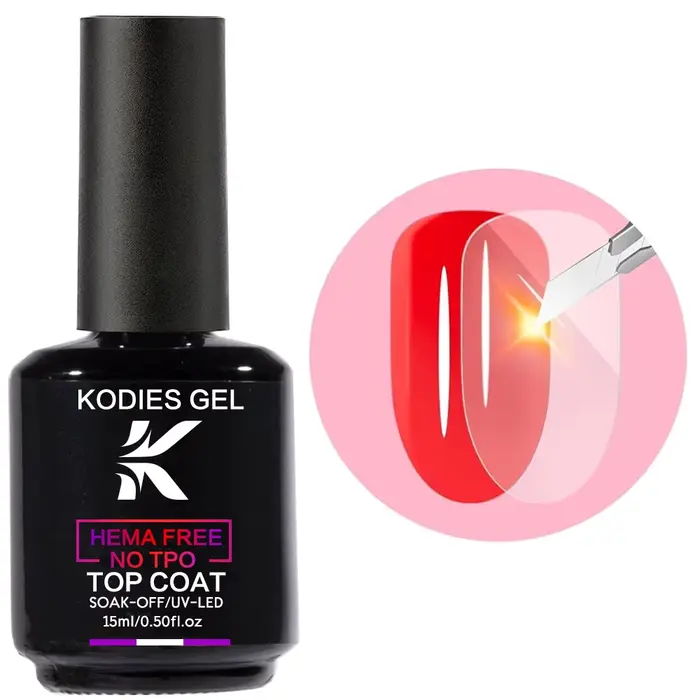 KODIES GEL TPO couche de finition gratuite vernis à ongles Gel UV HEMA gratuit Super brillant