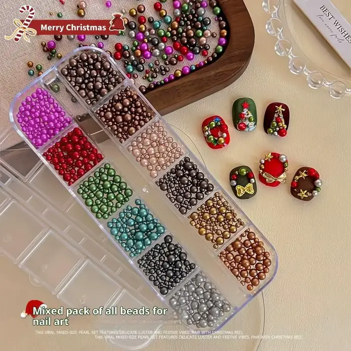 Mélange de perles rondes colorées stéréoscopiques