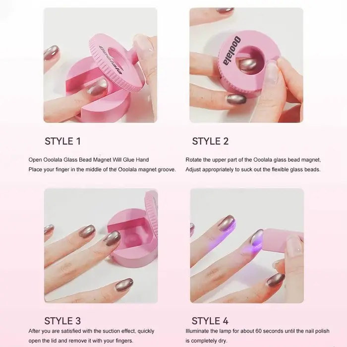 Aimant rotatif pour ongles effet œil de chat, large, avec perles de verre, multifonctionnel, puissan