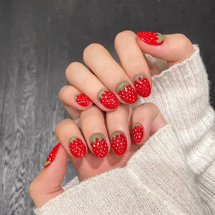 Faux ongles ronds courts faits à la main Harvey souhaits On
