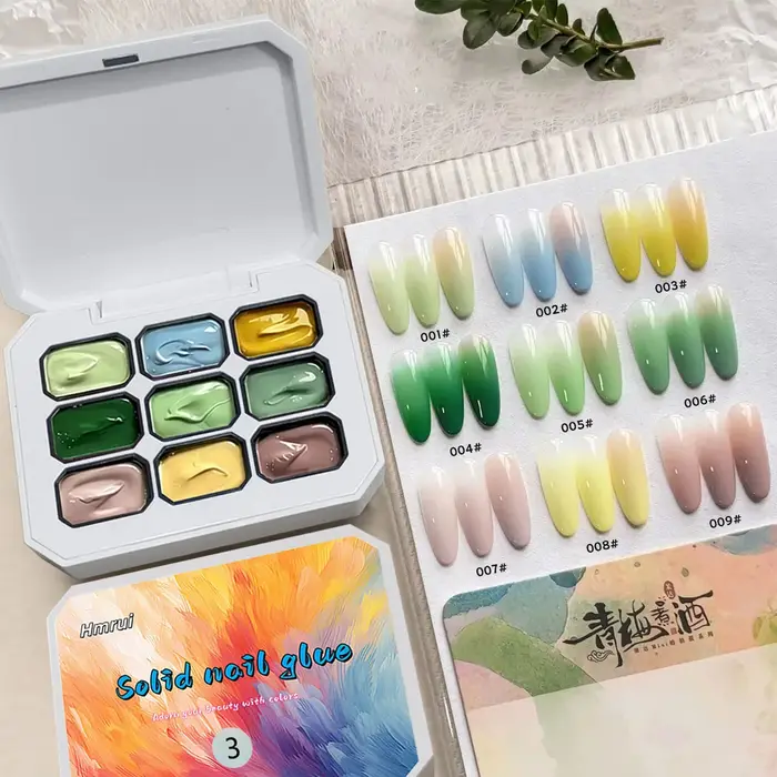 1 pièce de vernis à ongles gel solide 9 couleurs