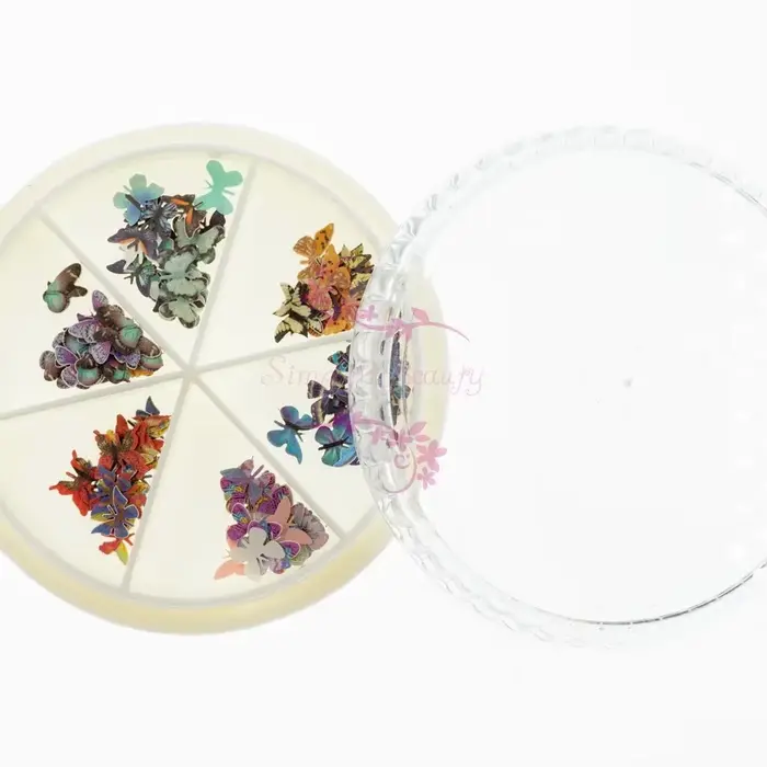 Décorations DIY pour manucure : Papillons colorés de style japonais en pâte de bois simulée pour nail art