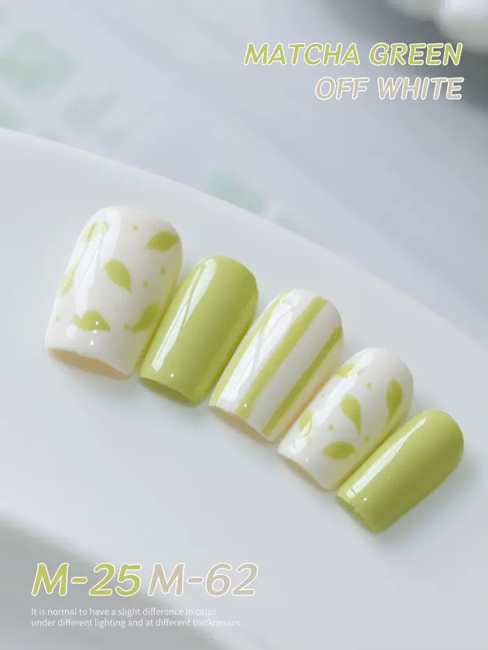 2 pièces 25 + 62 --- 2025 printemps/été couleurs pour ongles les plus vendues Matcha vert lait blanc vernis