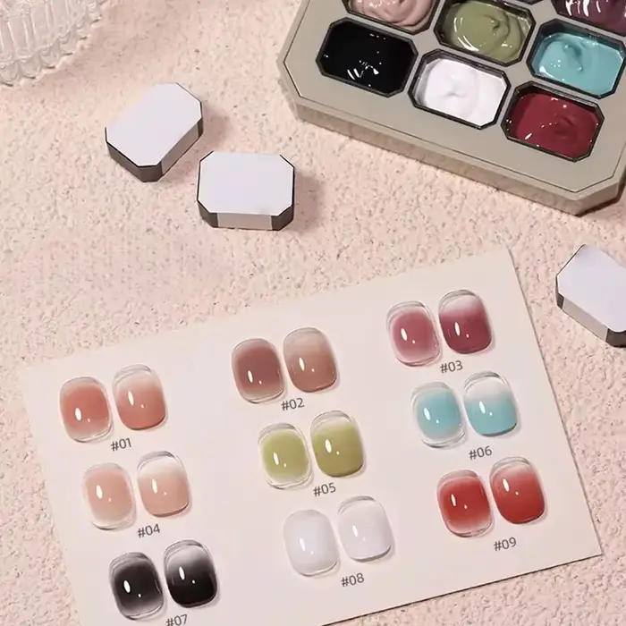 Vernis à ongles gel 9 couleurs dégradées haute saturation 2026